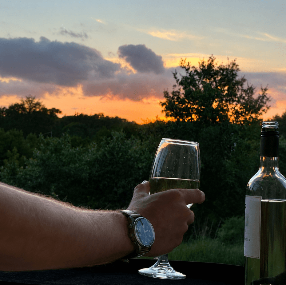 Wayside Wimberley · a glass of wine